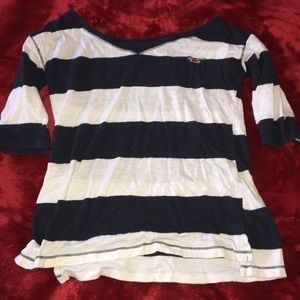 Hollister blue and navy striped t-shirt size xs